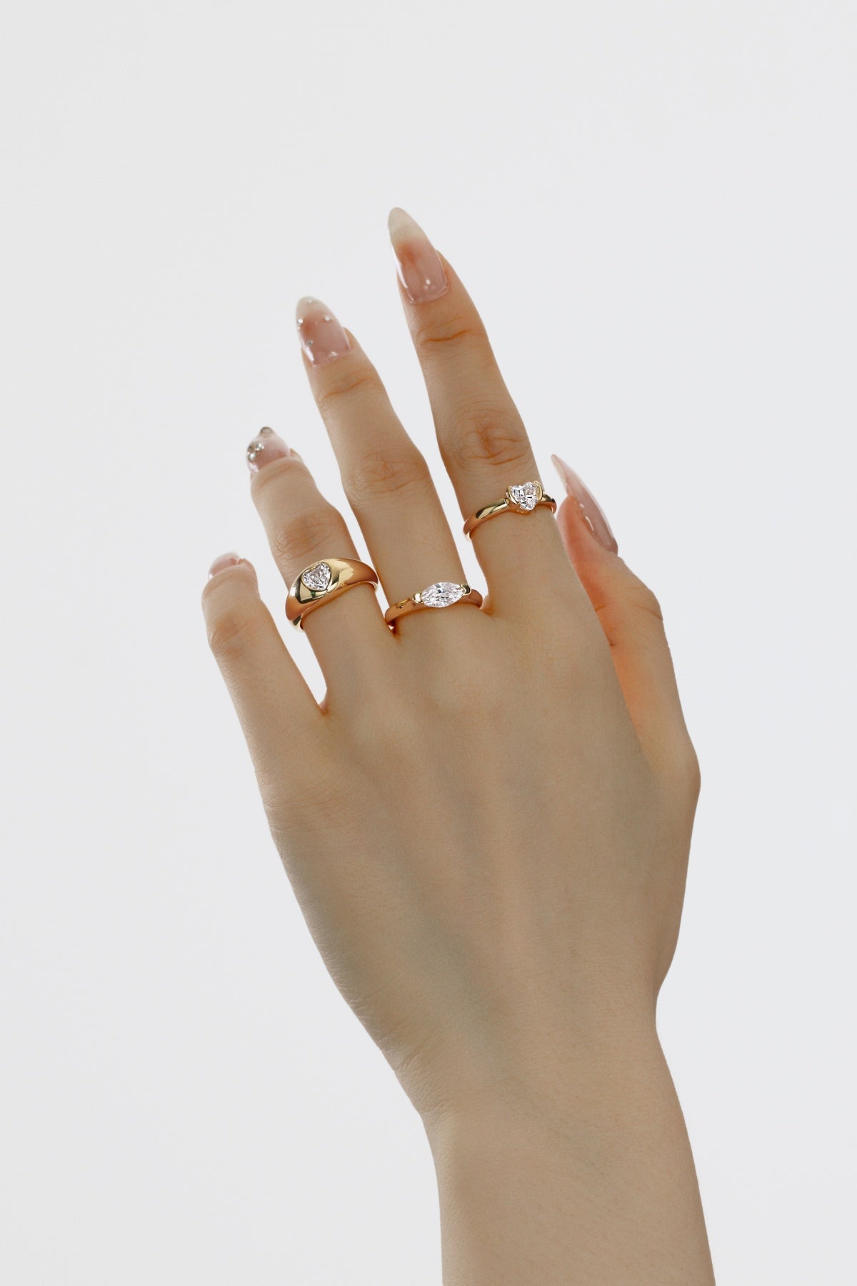 Heart Ring Silver 925 Gold Platted - 3015