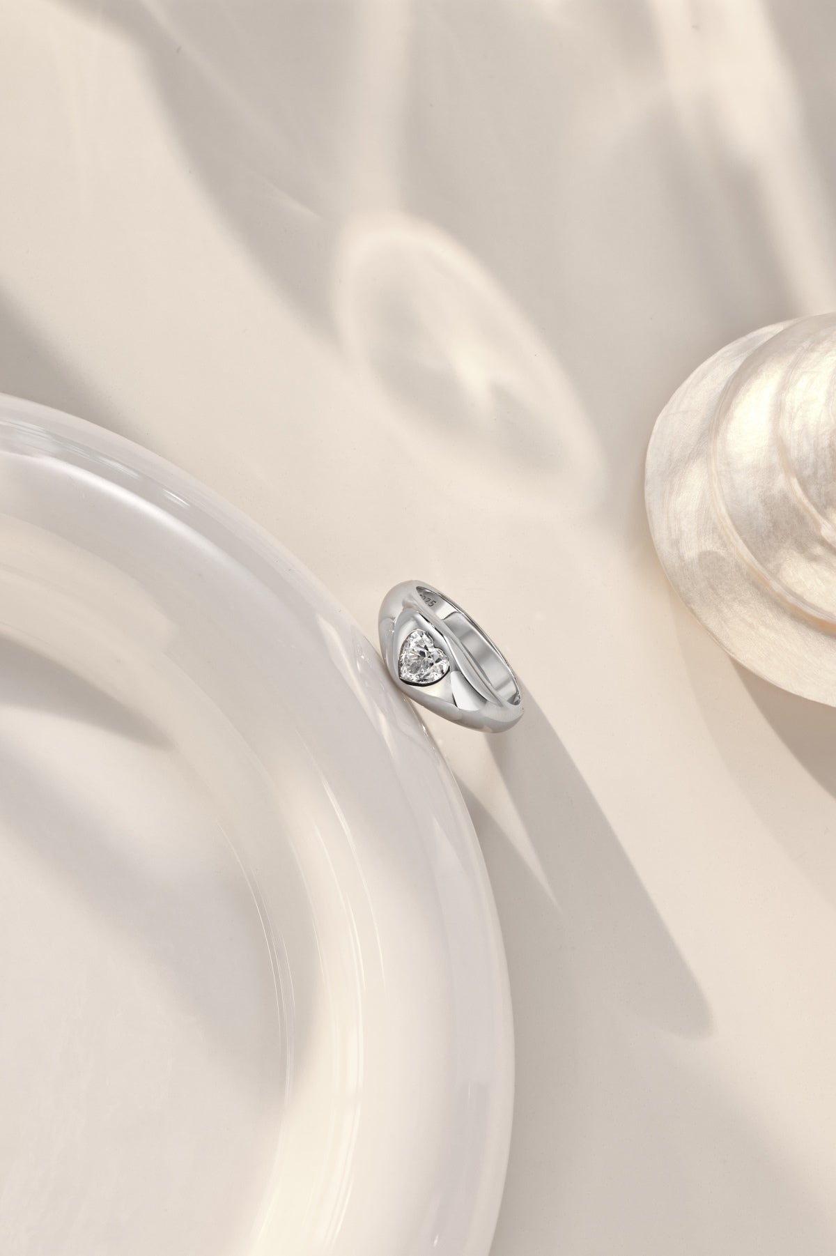 Heart Ring Silver 925 Gold Platted - 3015