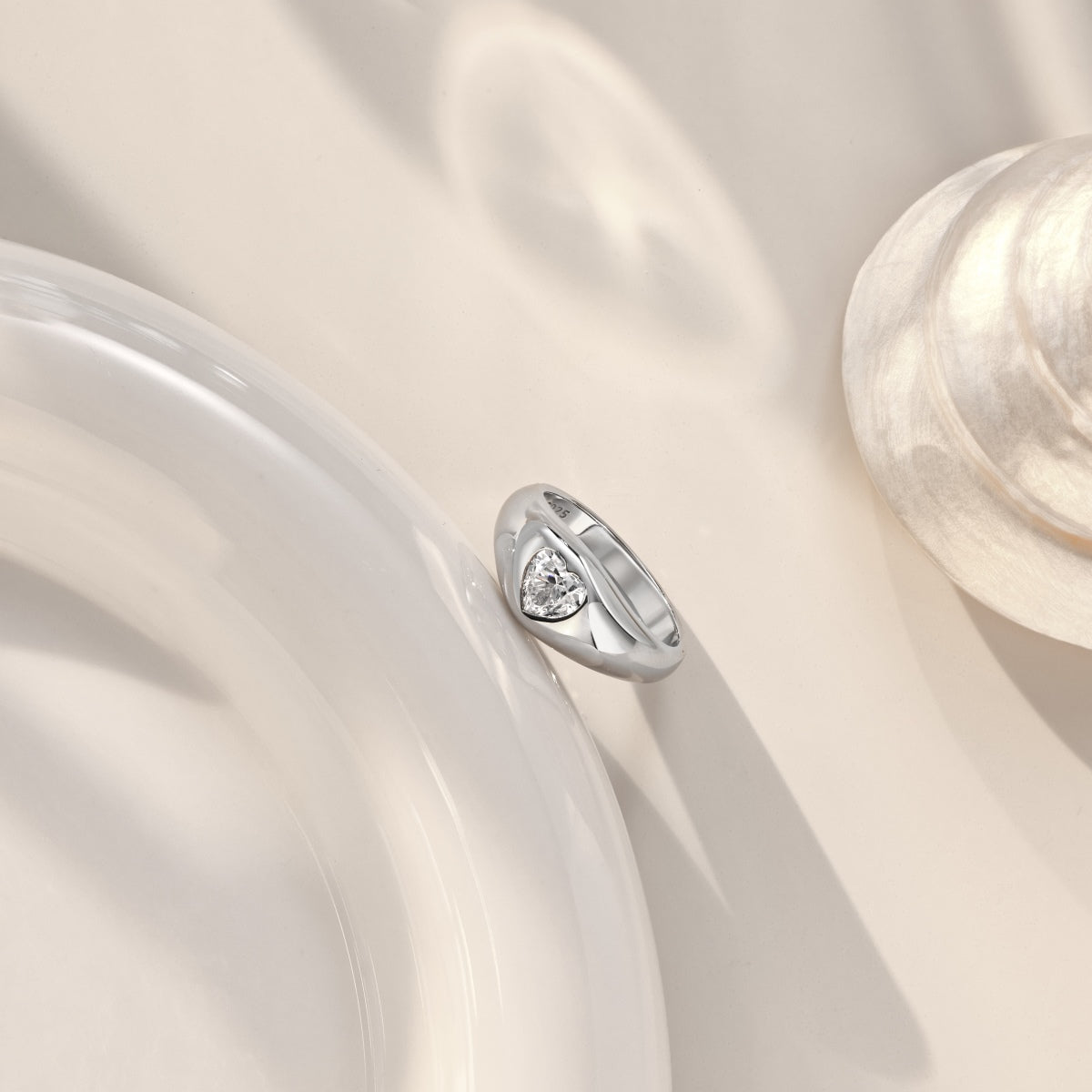 Heart Ring Silver 925 Gold Platted - 3015