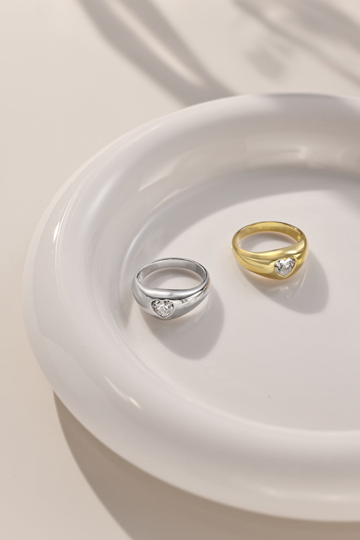 Heart Ring Silver 925 Gold Platted - 3015