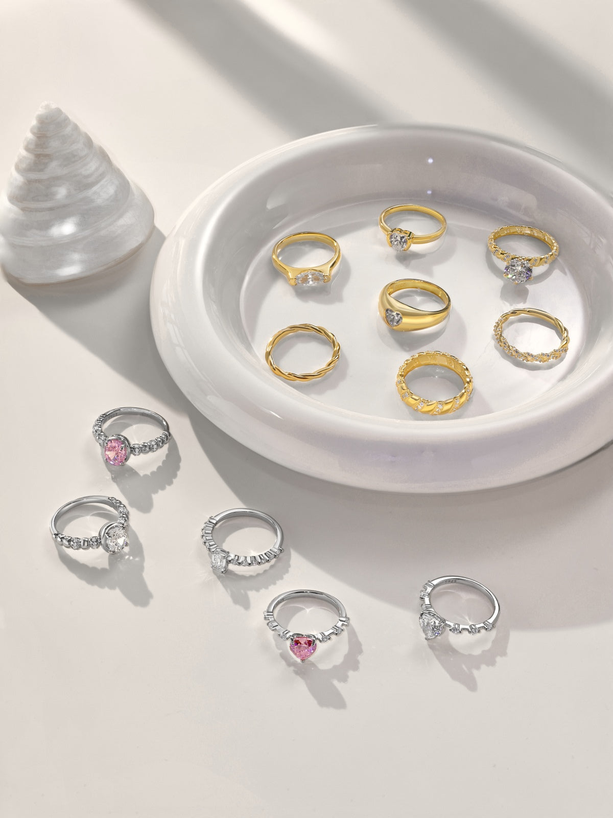 Heart Ring Silver 925 Gold Platted - 3015