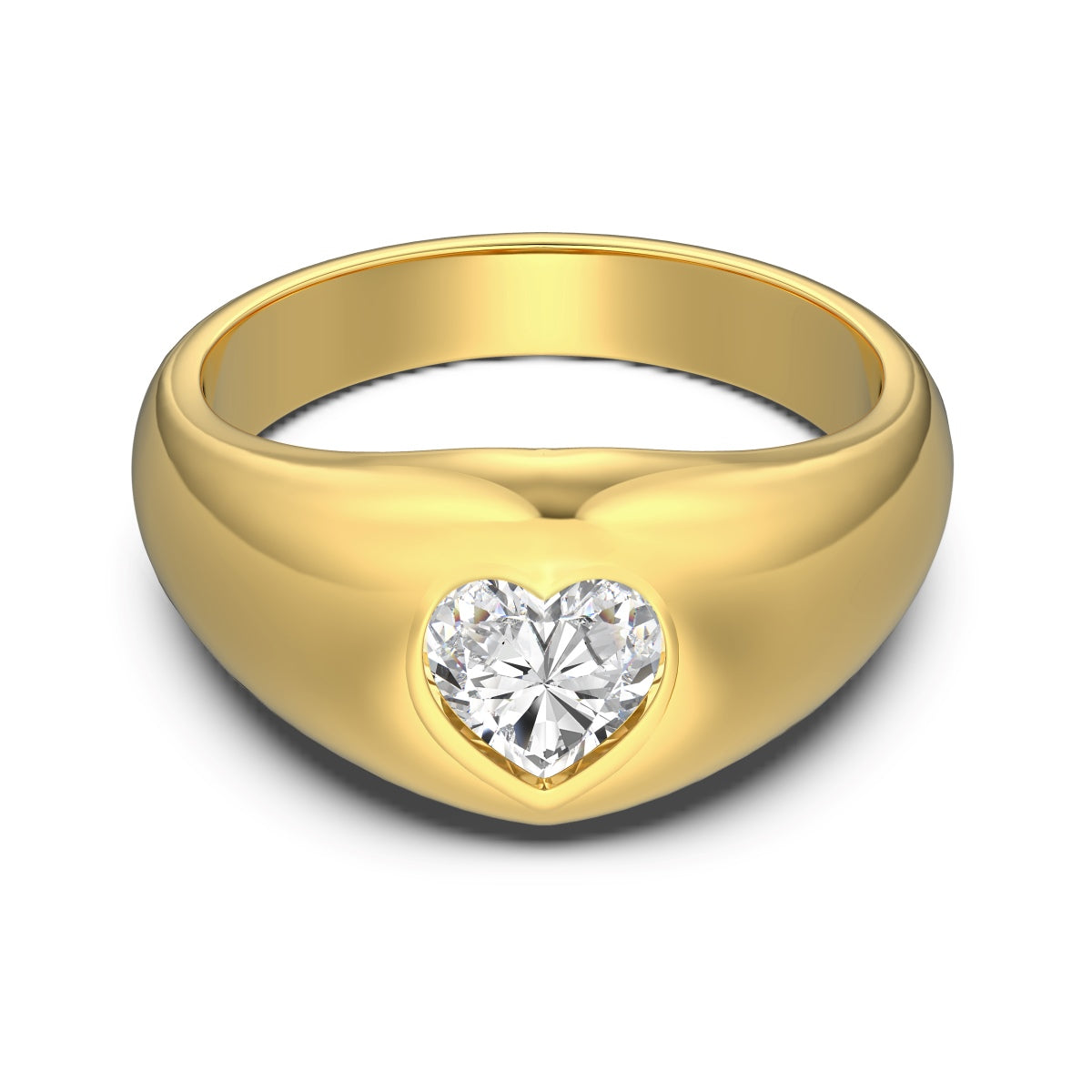 Heart Ring Silver 925 Gold Platted - 3015