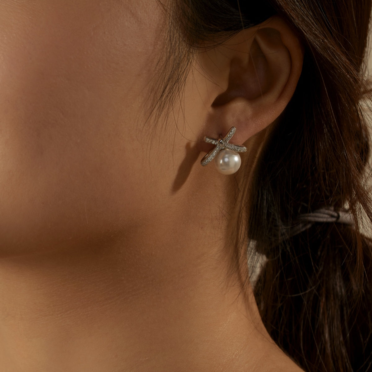 Pearl Bow Earrings 3005