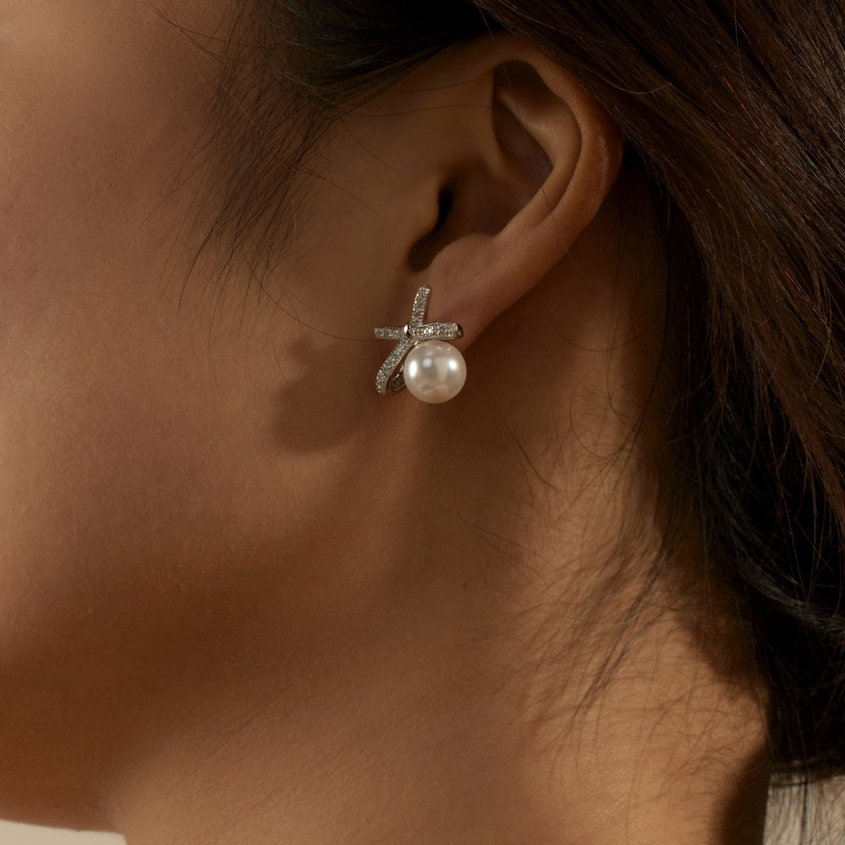 Pearl Bow Earrings 3005