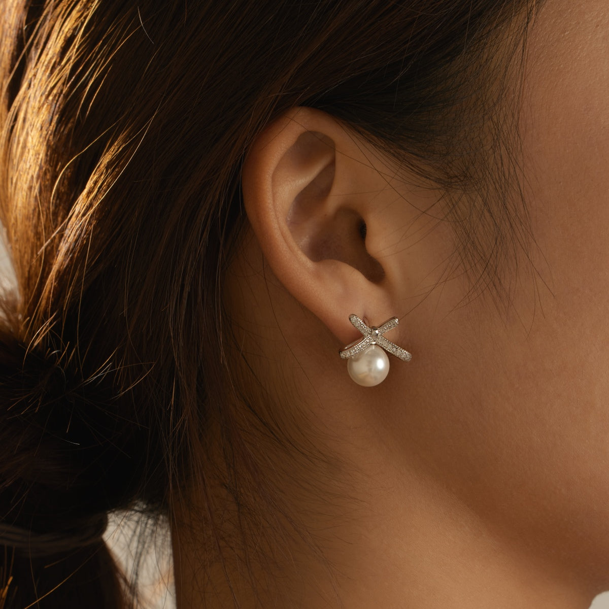 Pearl Bow Earrings 3005