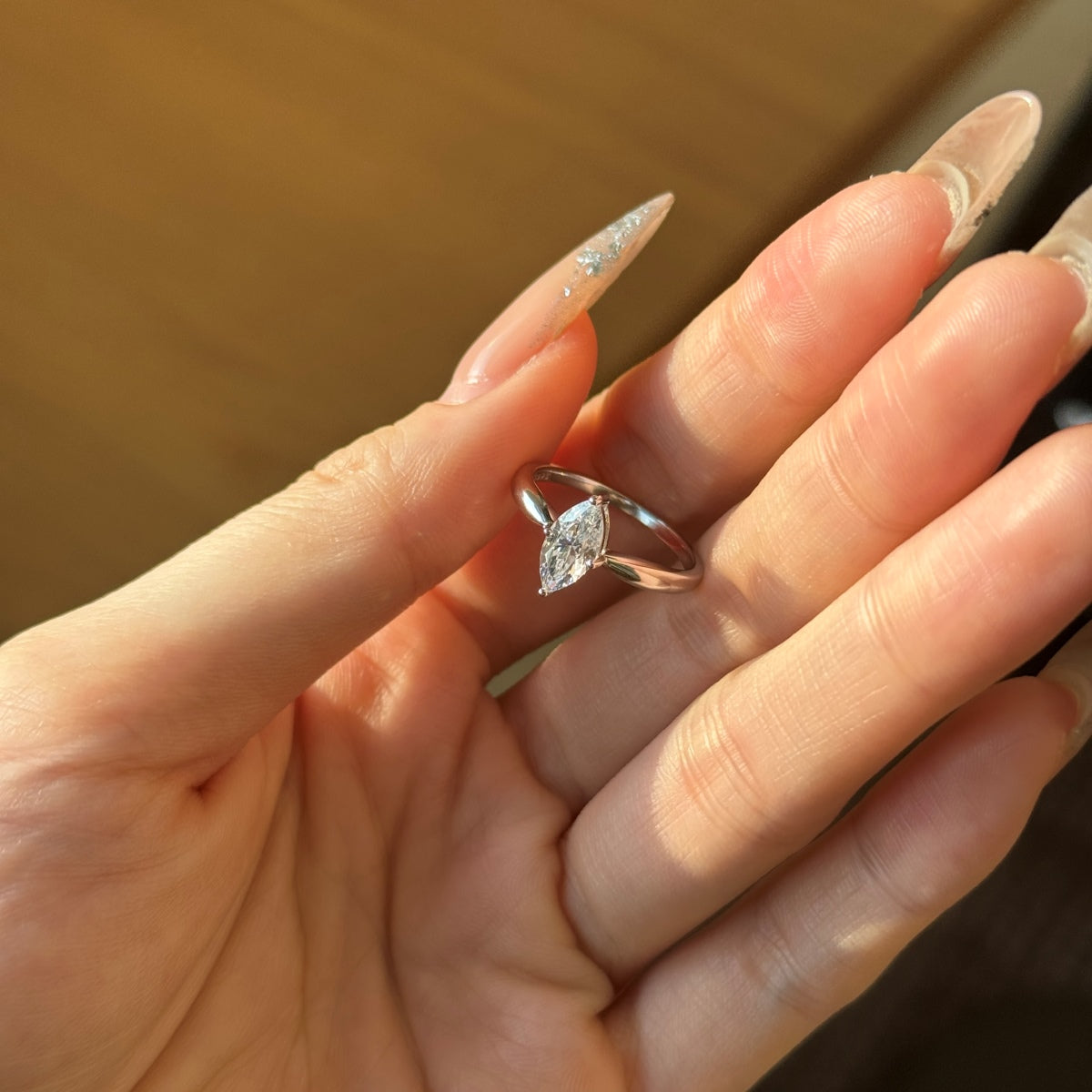Selena Gomez Engagement Ring Marquise BZ121359