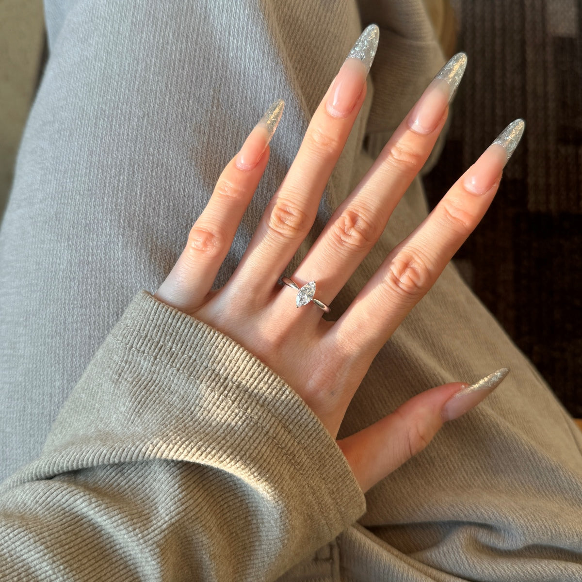Selena Gomez Engagement Ring Marquise BZ121359
