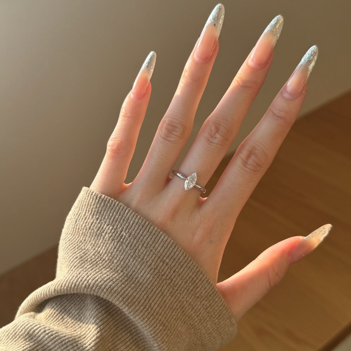 Selena Gomez Engagement Ring Marquise BZ121359