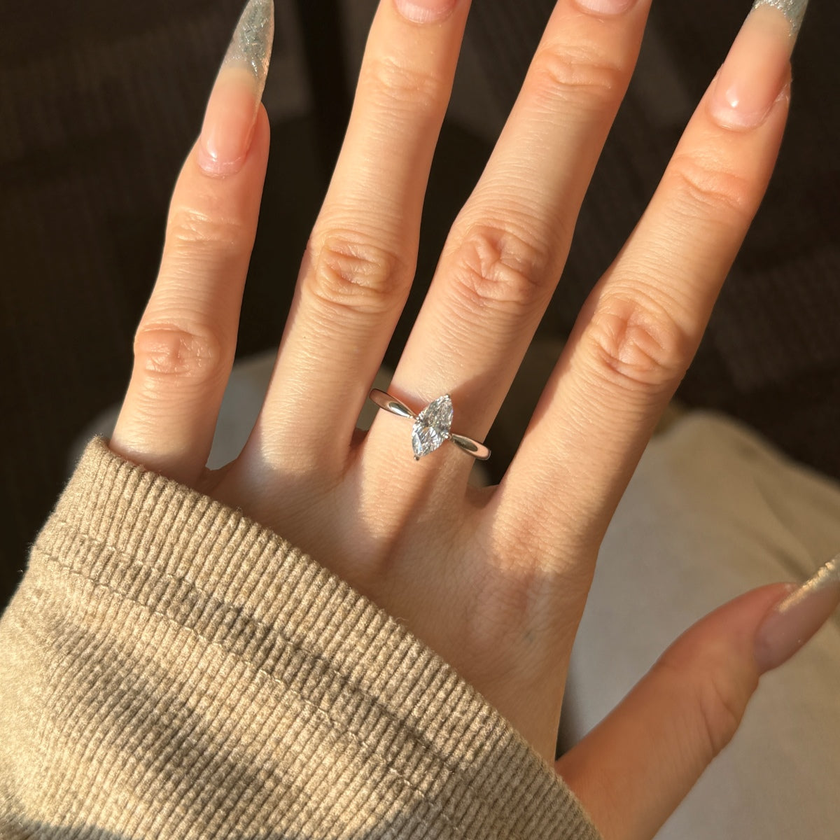 Selena Gomez Engagement Ring Marquise BZ121359