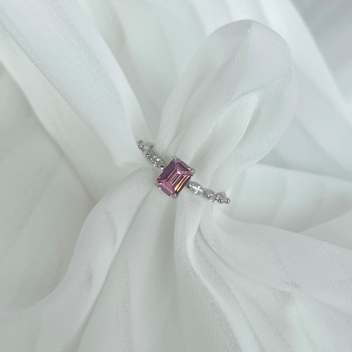 Pink Ring Silver 926