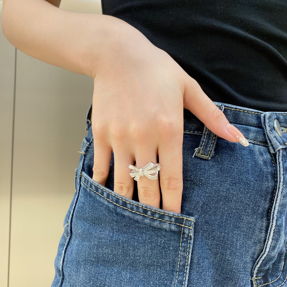 Bow Silver Ring 3011