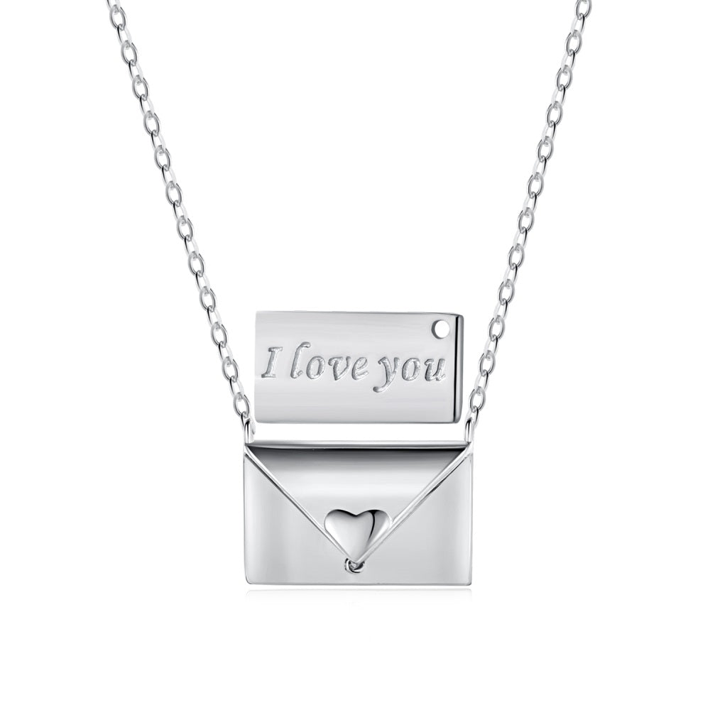 Love Message Envelope Pendant - Sterling Silver 925
