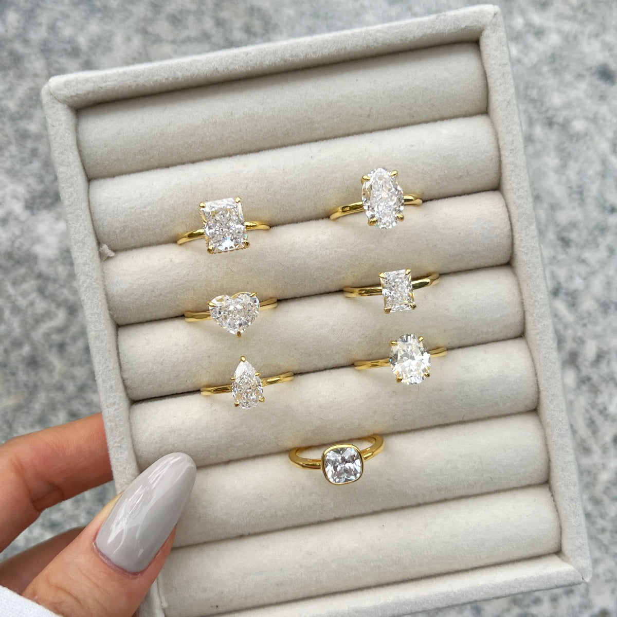 Classic Oval Stone Ring - 18K Gold Plated, 925 Silver Base