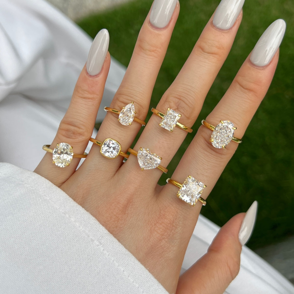 Classic Oval Stone Ring - 18K Gold Plated, 925 Silver Base