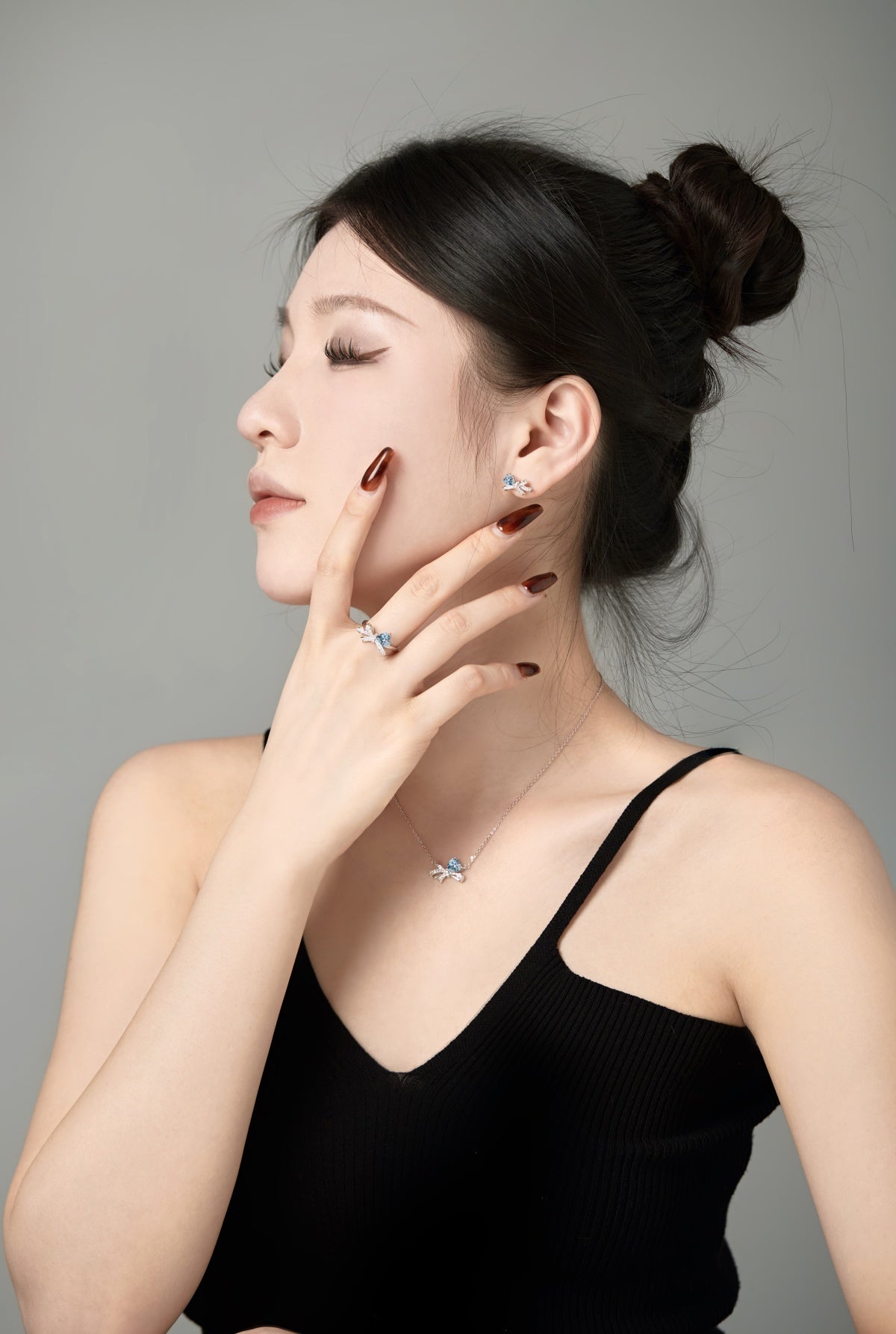 Pink Bow Ring Silver 925 - 3017