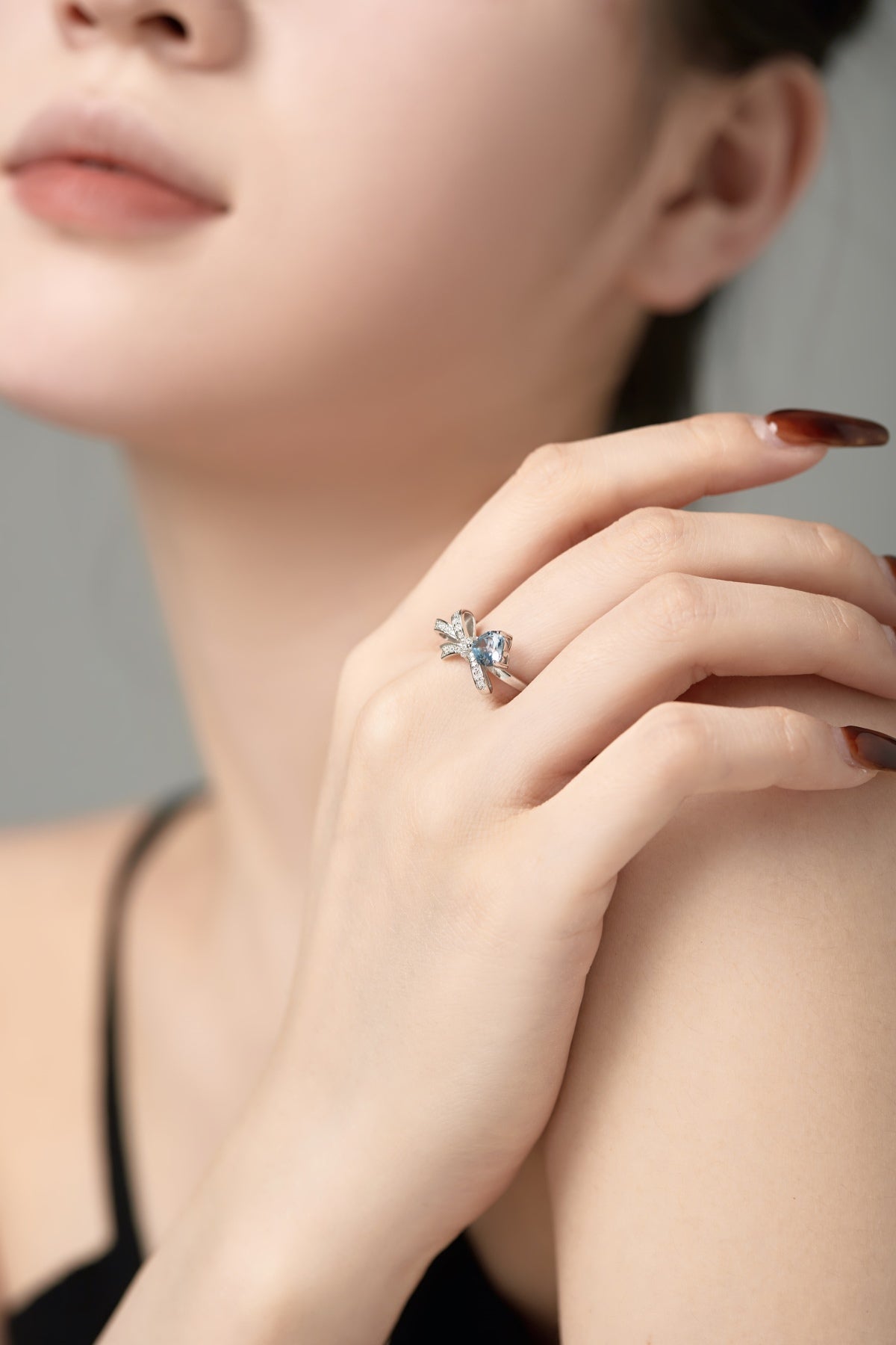 Pink Bow Ring Silver 925 - 3017