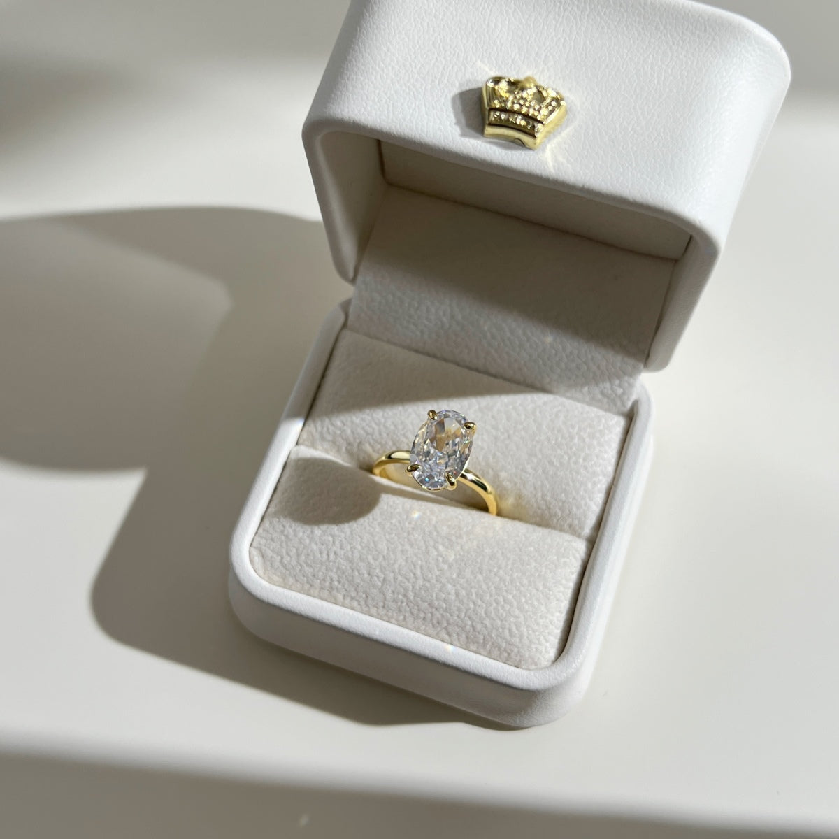 Classic Oval Stone Ring - 18K Gold Plated, 925 Silver Base