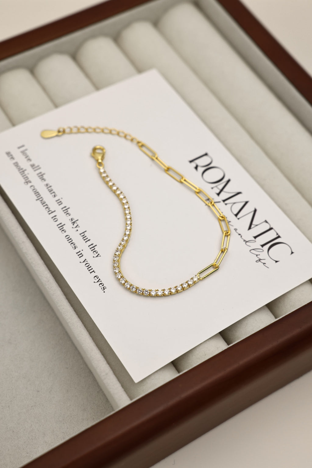 Duo Style Tennis & Paperclip Bracelet - 925 Silver