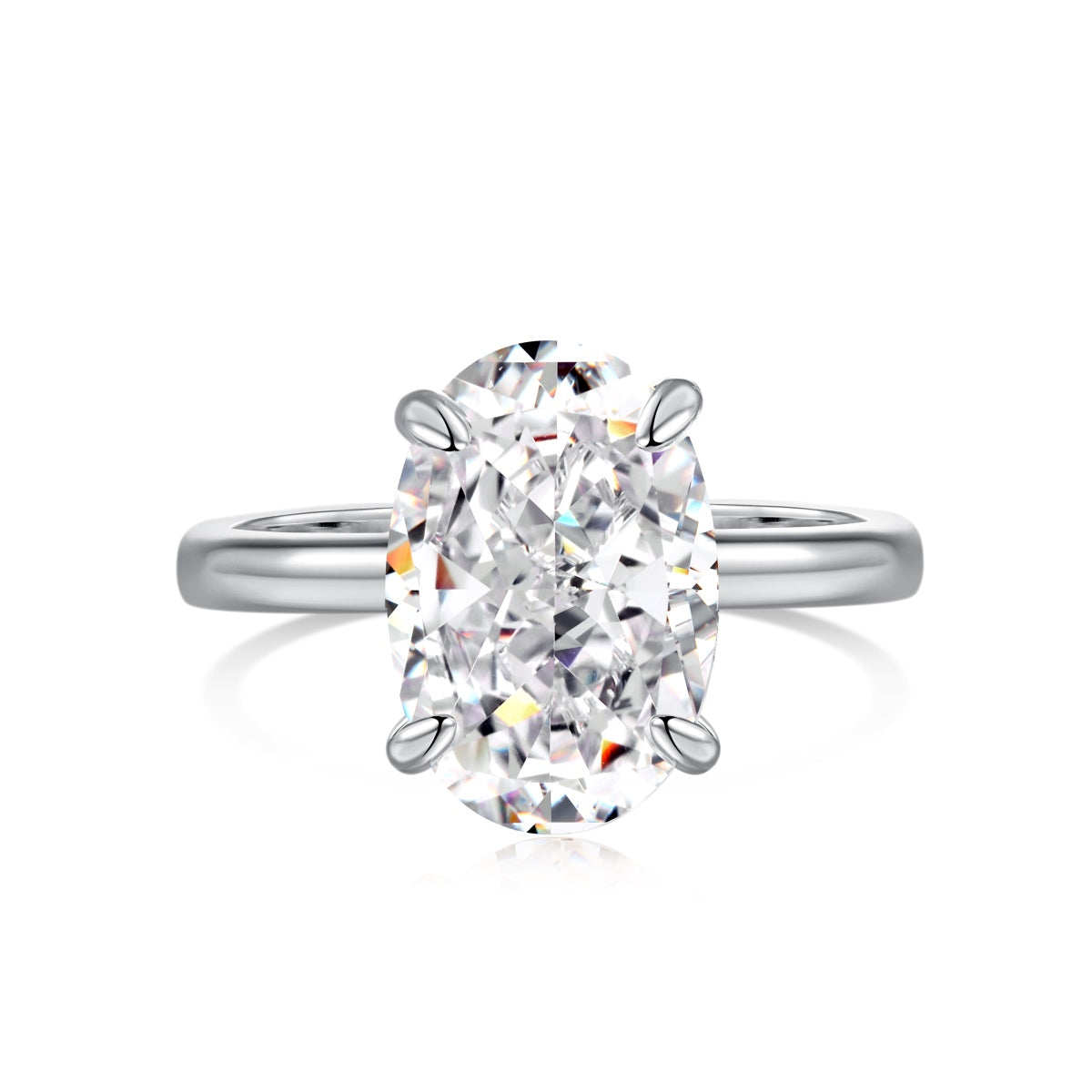 Classic Oval Stone Ring - 18K Gold Plated, 925 Silver Base