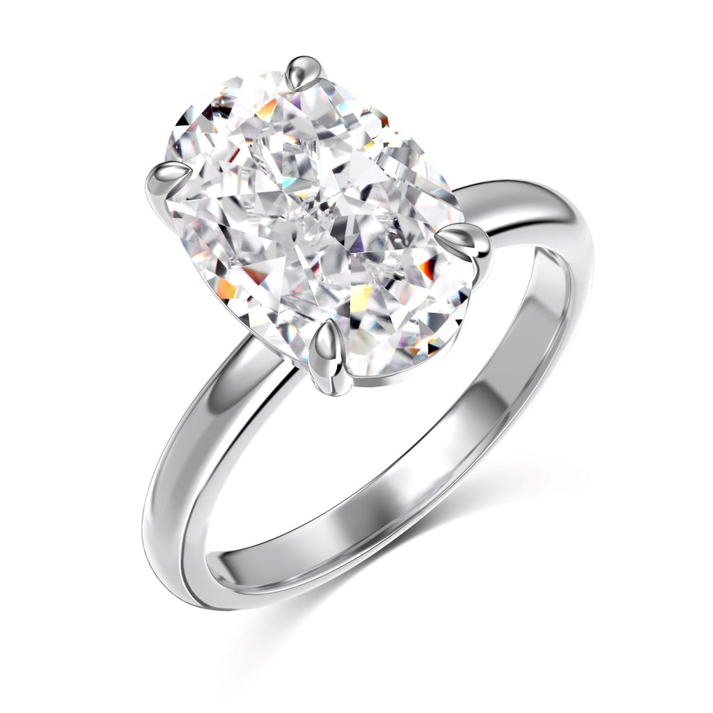 Classic Oval Stone Ring - 925 Silver Base