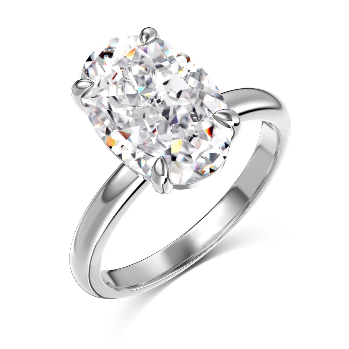 Classic Oval Stone Ring - 18K Gold Plated, 925 Silver Base