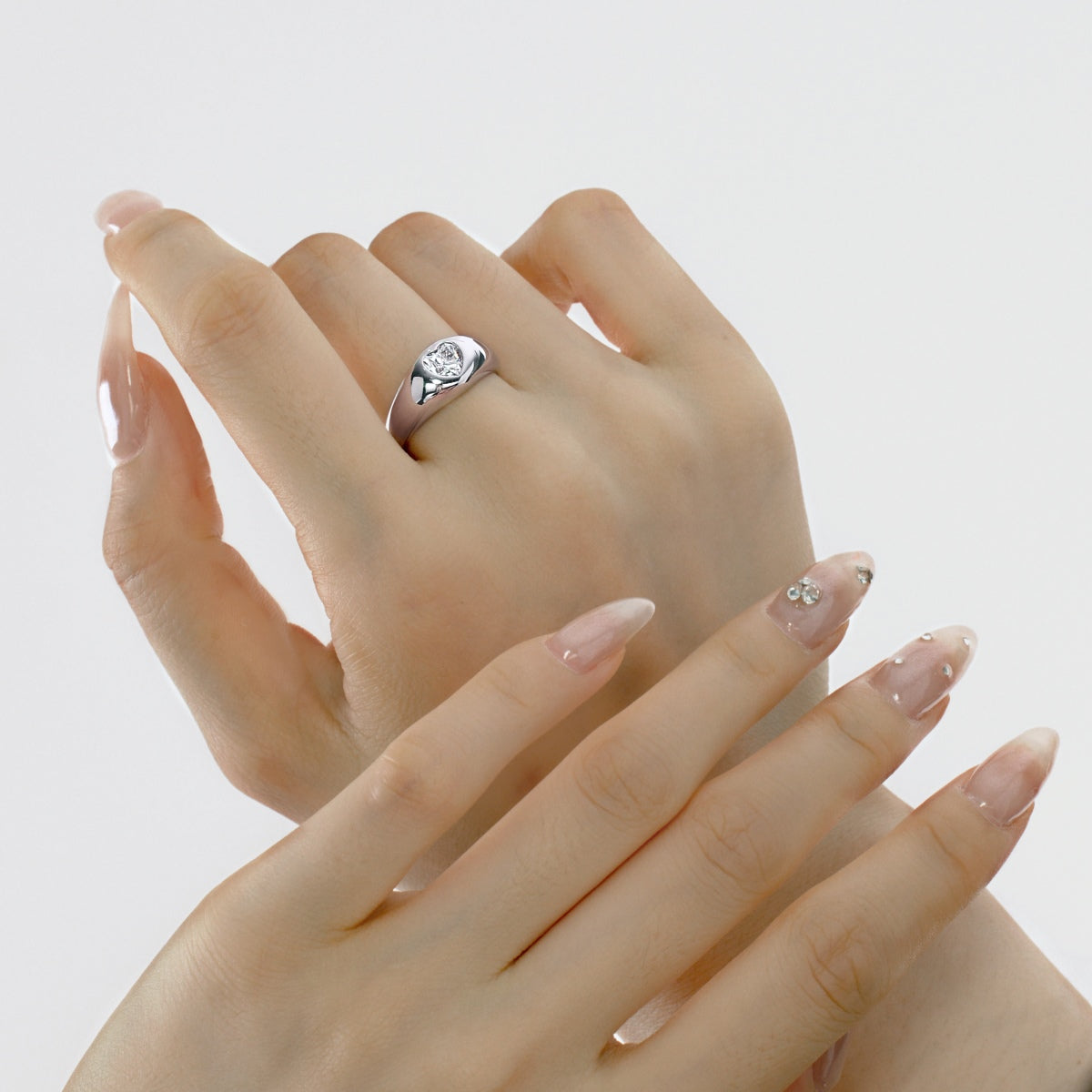 Heart Ring Silver 925 Gold Platted - 3015