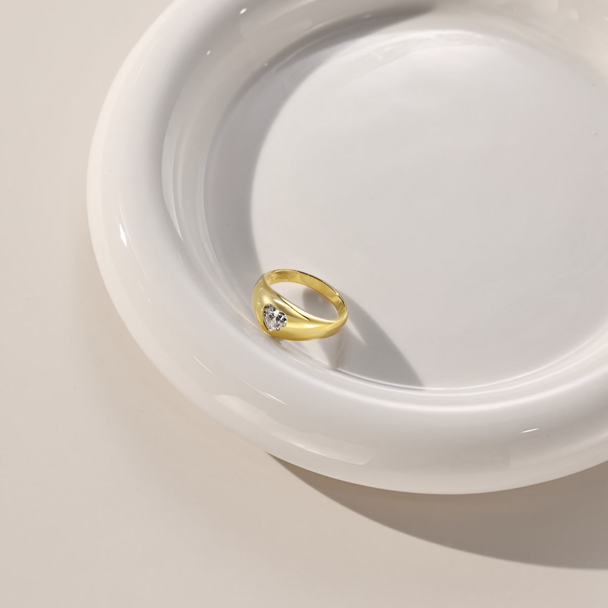 Heart Ring Silver 925 Gold Platted - 3015