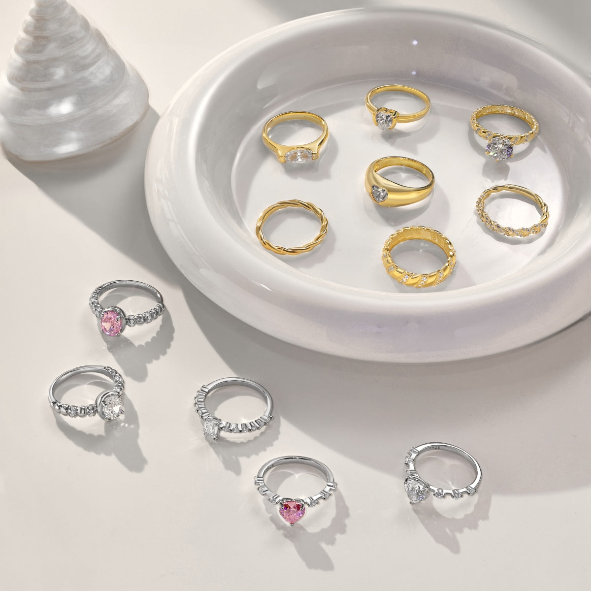 Heart Ring Silver 925 Gold Platted - 3015