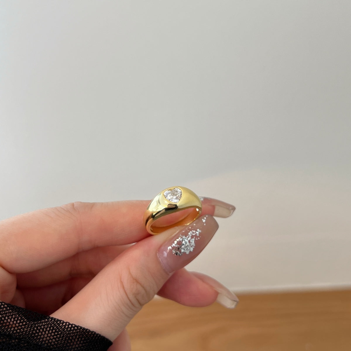 Heart Ring Silver 925 Gold Platted - 3015