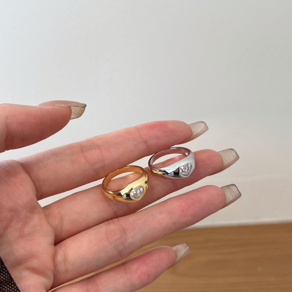 Heart Ring Silver 925 Gold Platted - 3015