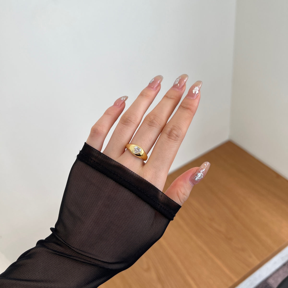 Heart Ring Silver 925 Gold Platted - 3015