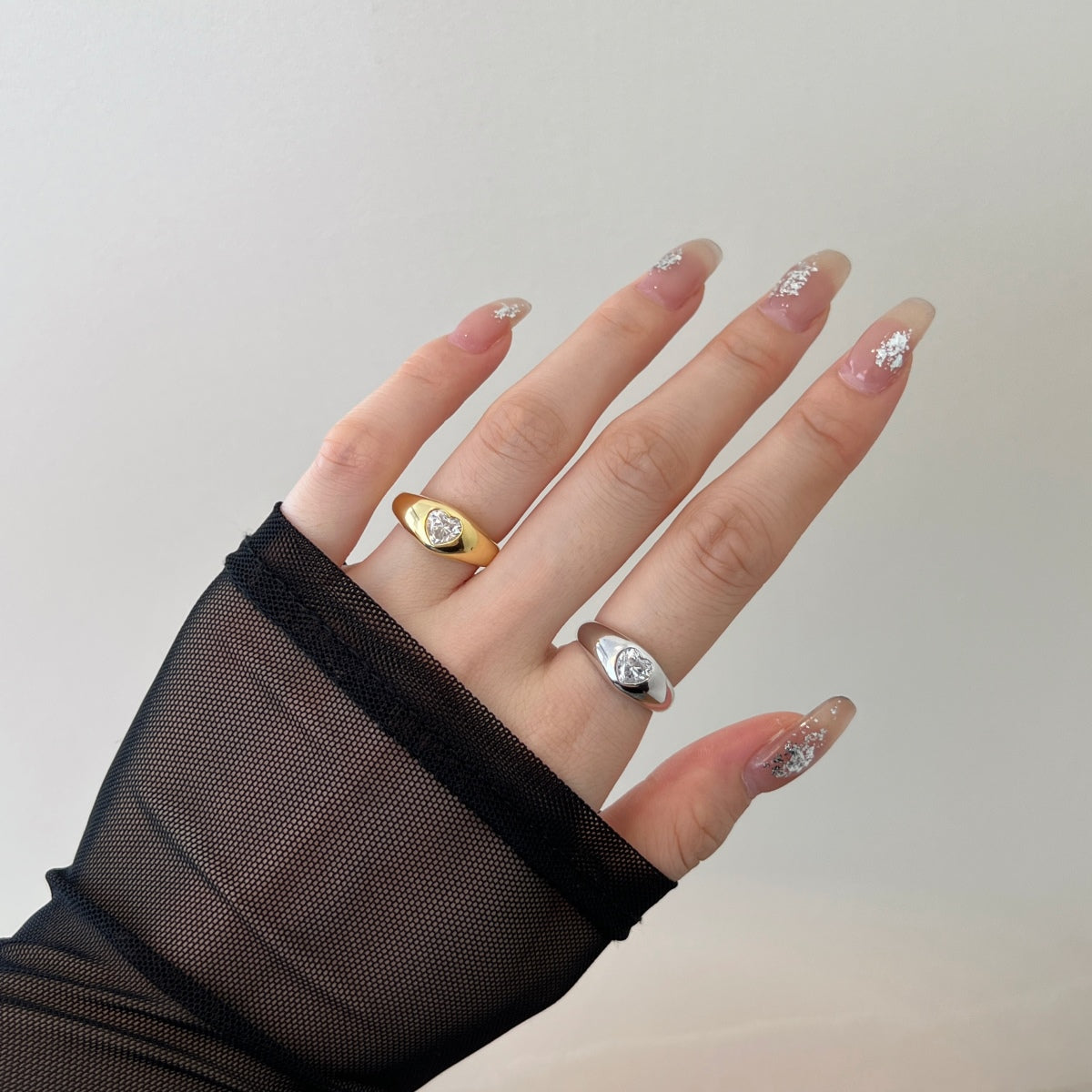Heart Ring Silver 925 Gold Platted - 3015