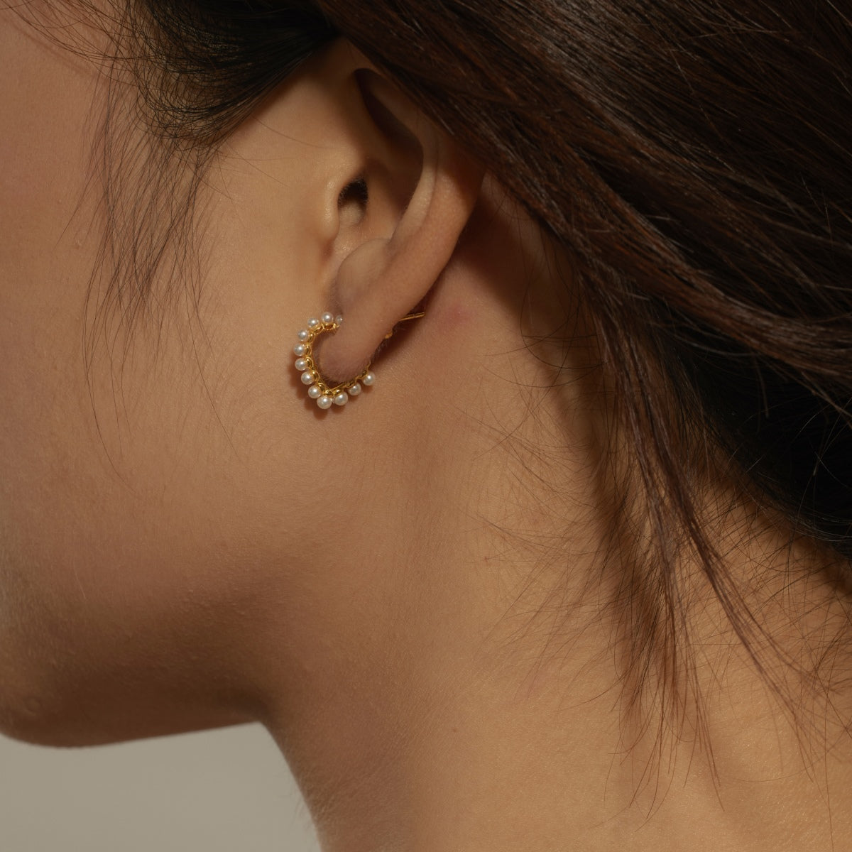 Pearl Heart Earring 18K Gold-Plated 3001