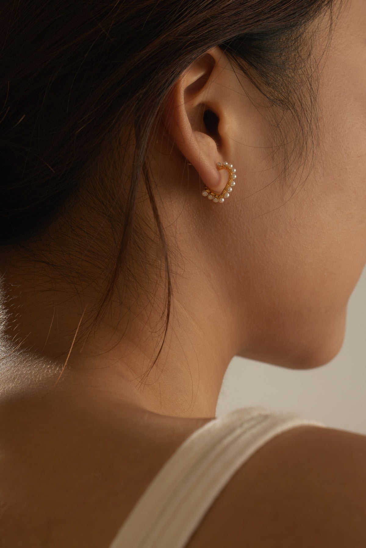 Pearl Heart Earring 18K Gold-Plated 3001