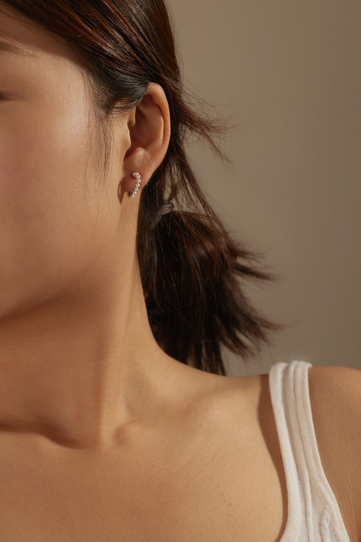 Pearl Heart  Silver Earrings 3002