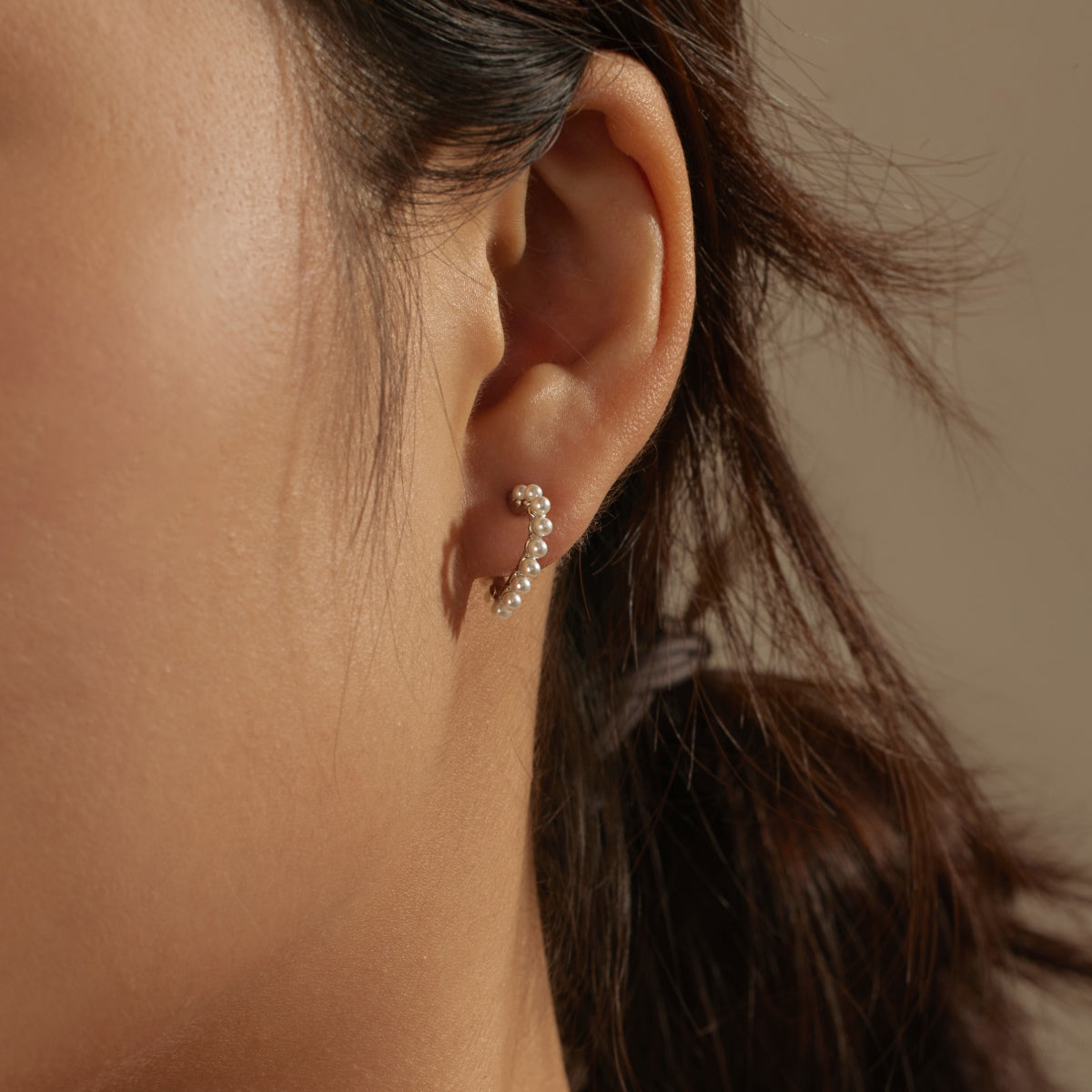 Pearl Heart  Silver Earrings 3002
