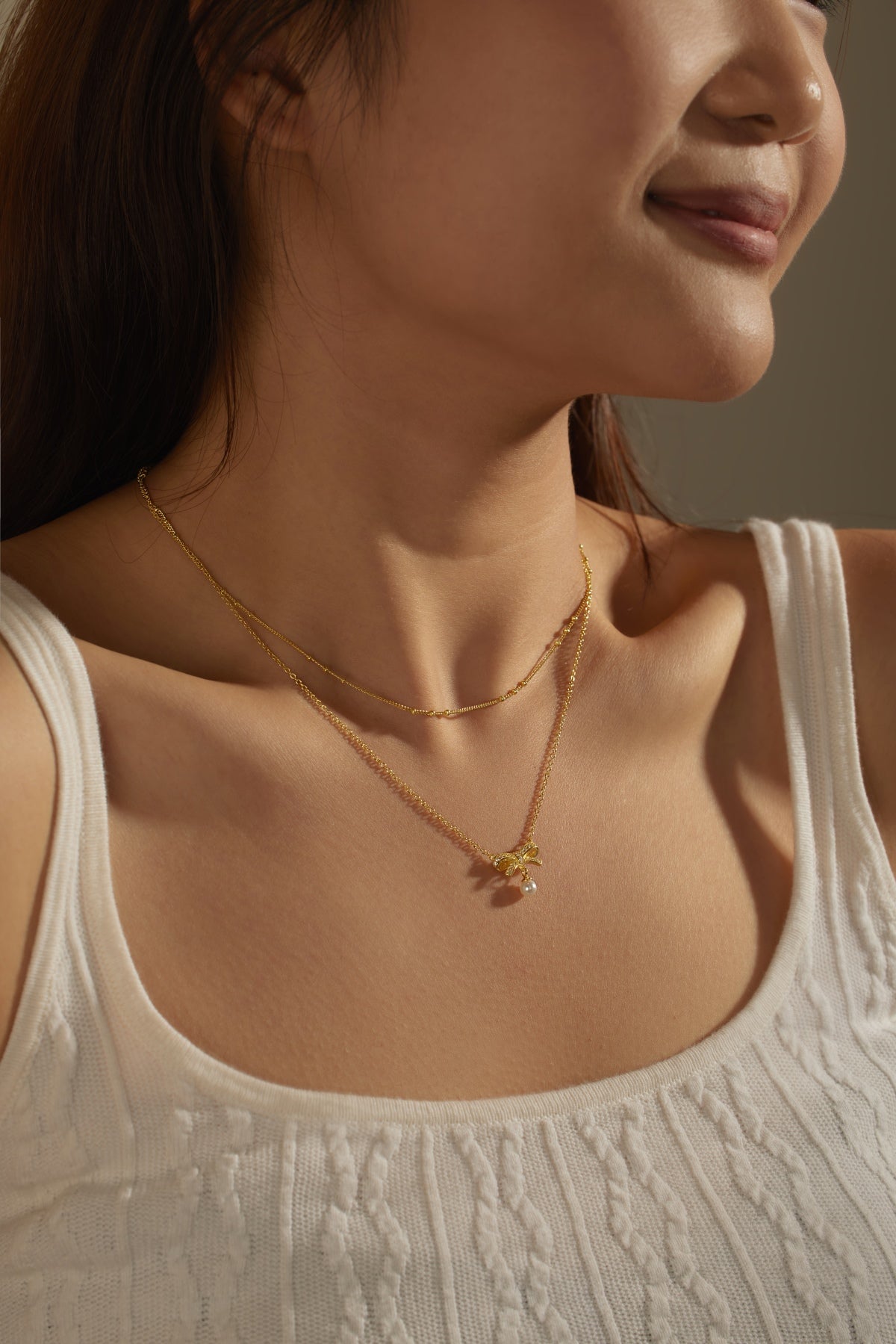 Gold Bow Necklace 3004