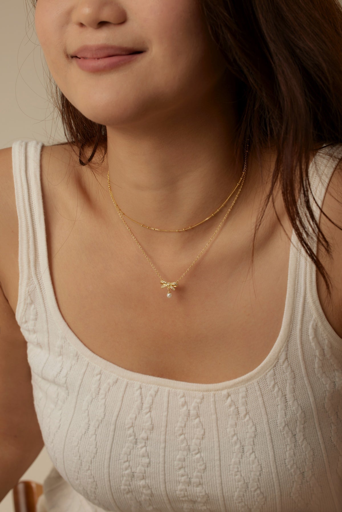Gold Bow Necklace 3004