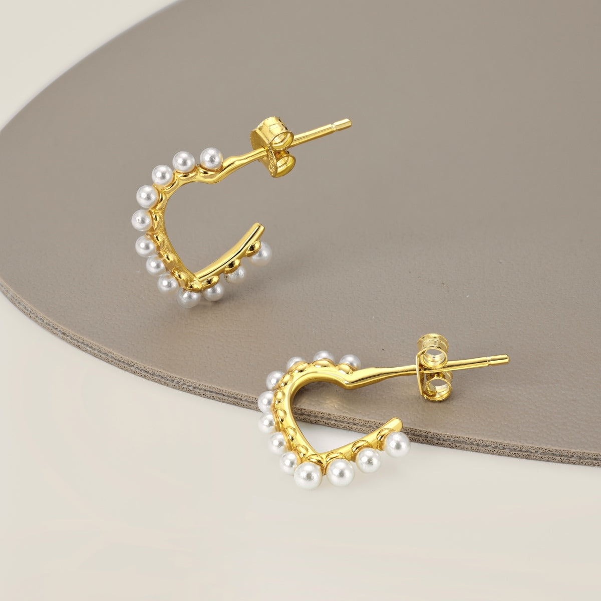 Pearl Heart Earring 18K Gold-Plated 3001