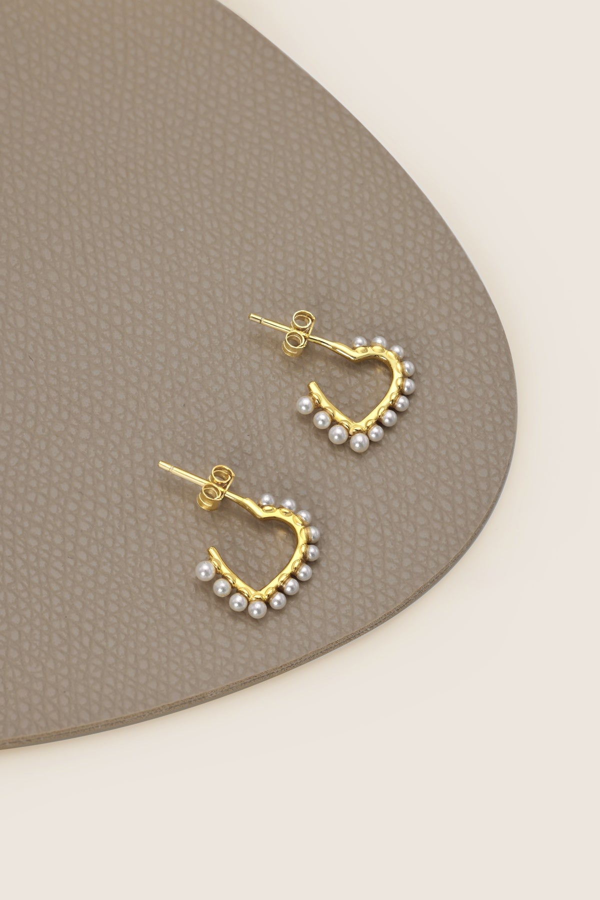 Pearl Heart Earring 18K Gold-Plated 3001