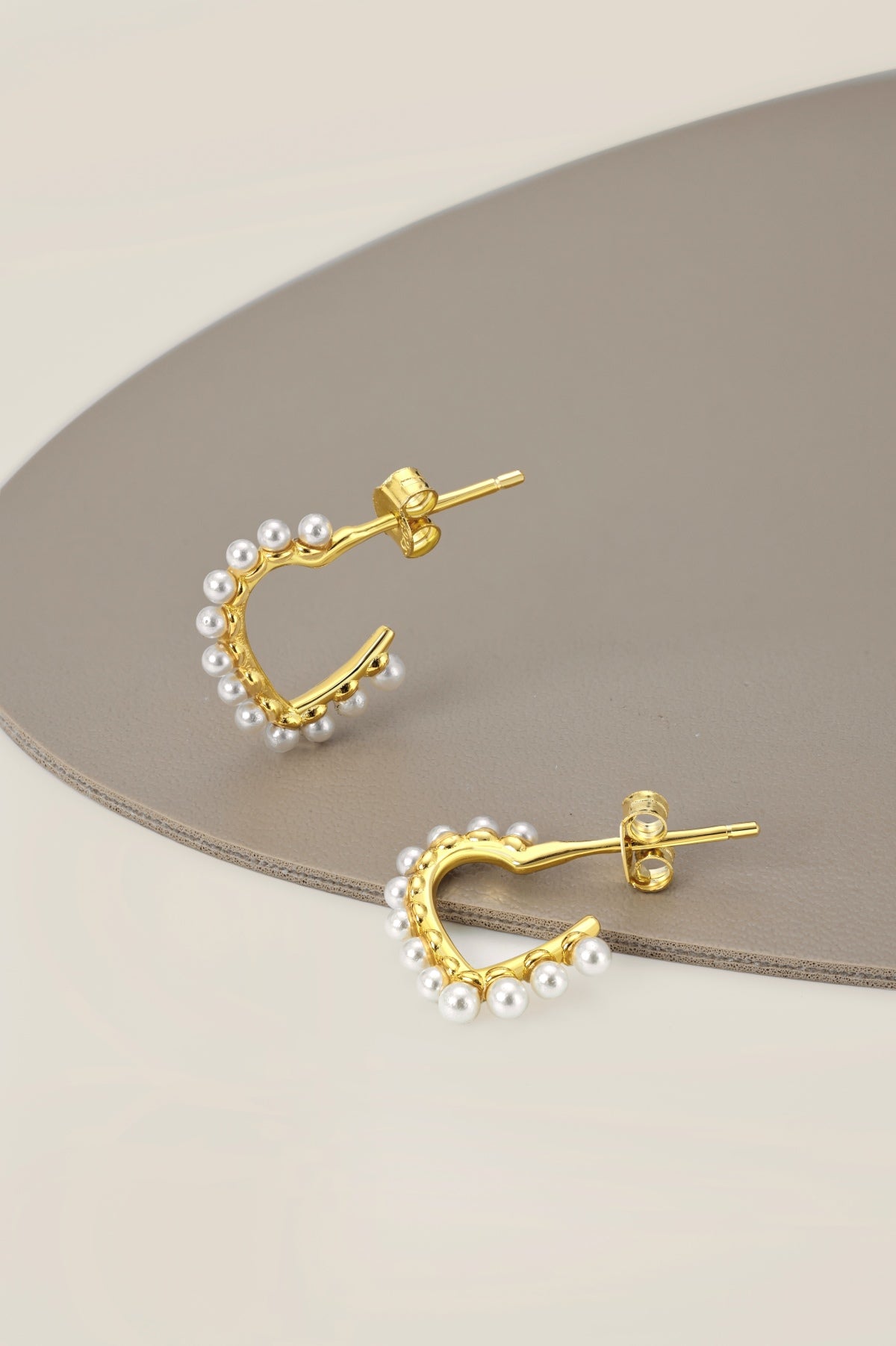 Pearl Heart Earring 18K Gold-Plated 3001