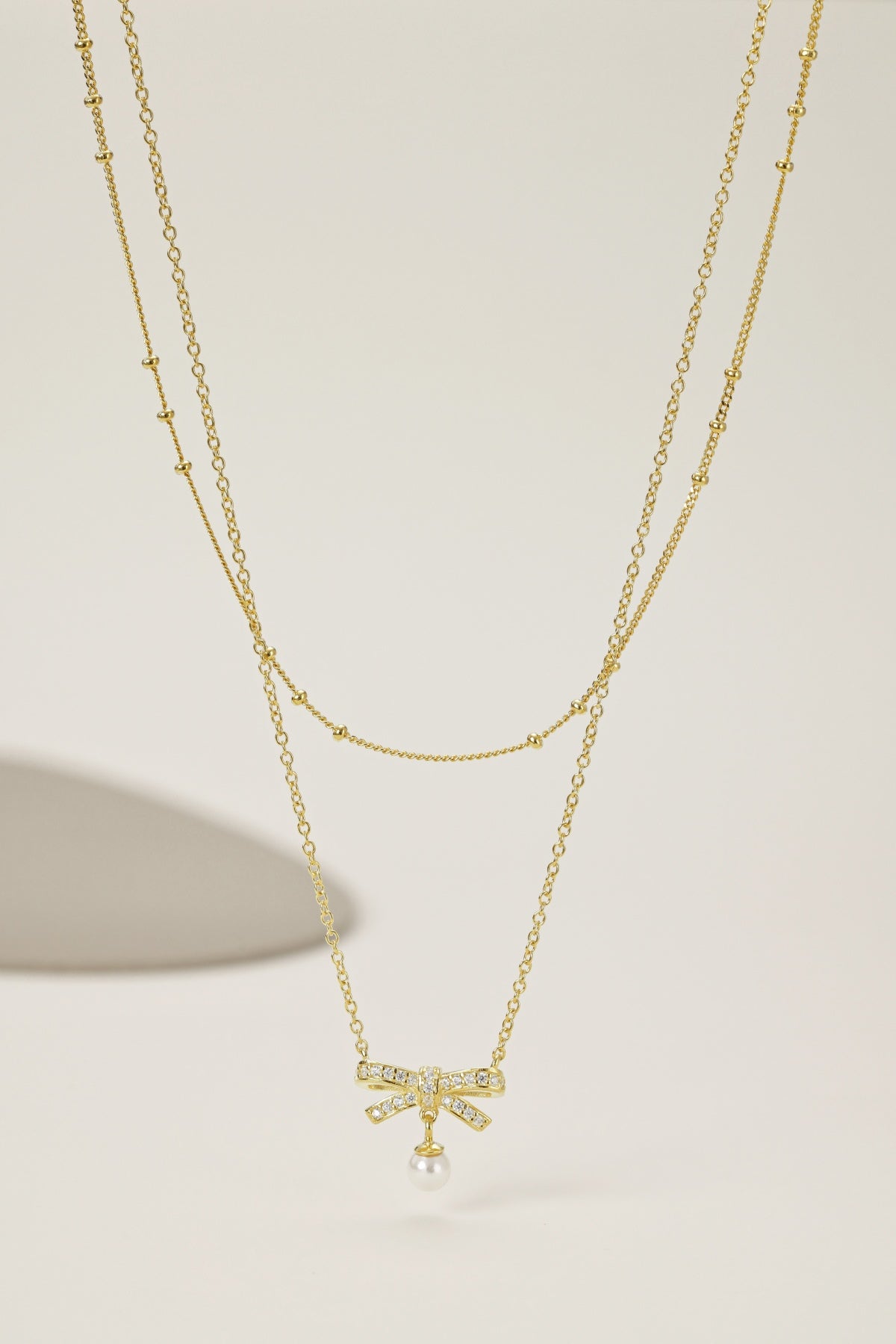 Gold Bow Necklace 3004