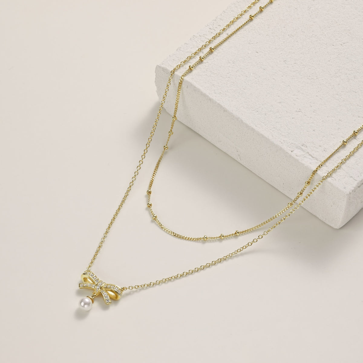 Gold Bow Necklace 3004