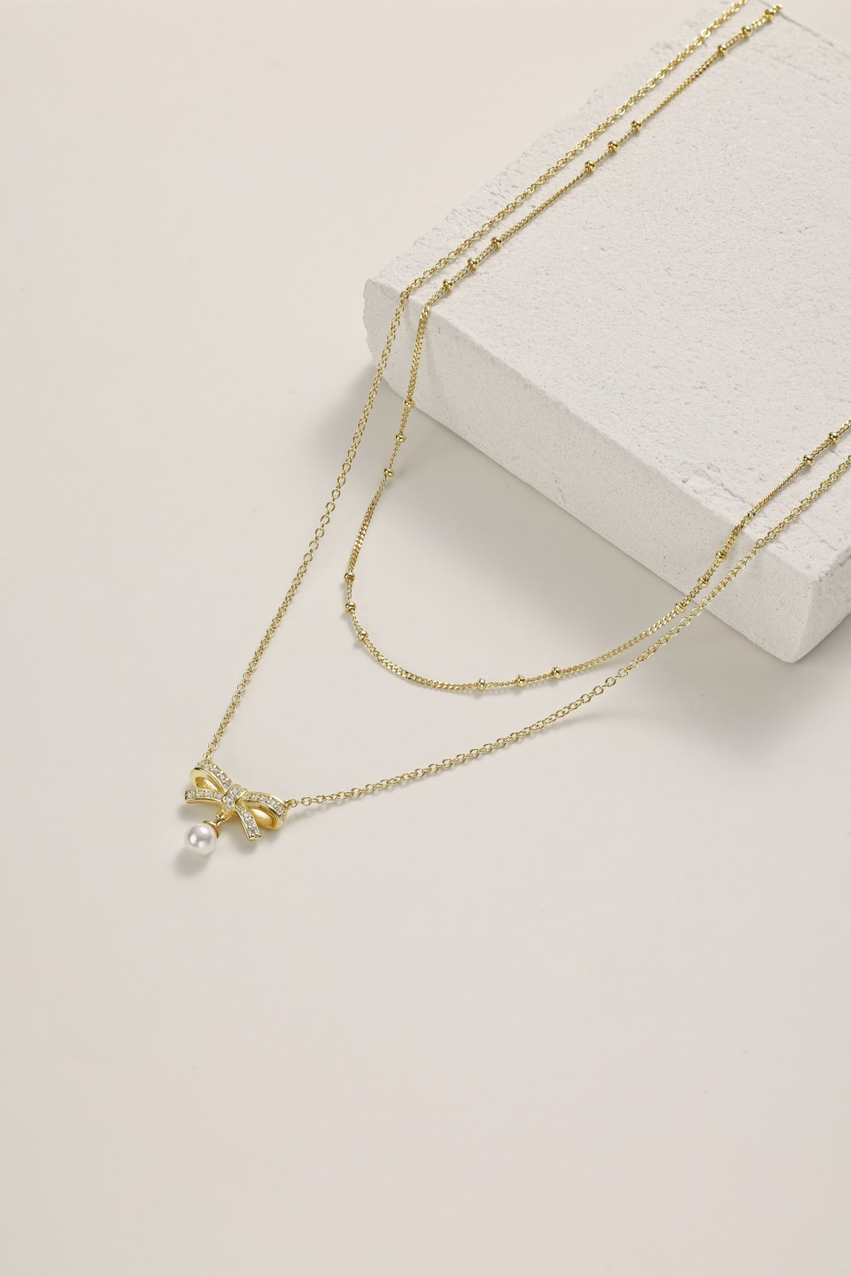 Gold Bow Necklace 3004
