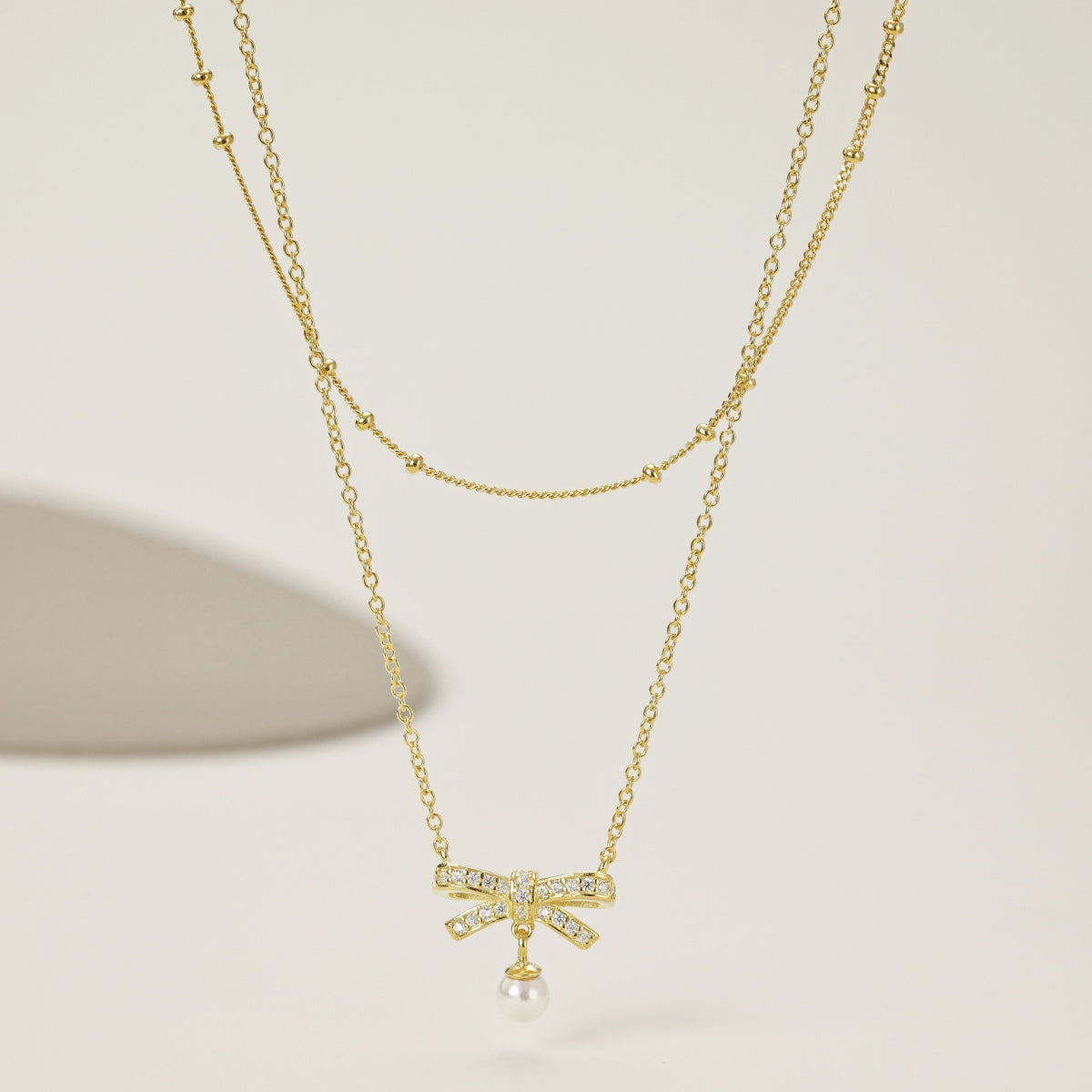 Gold Bow Necklace 3004