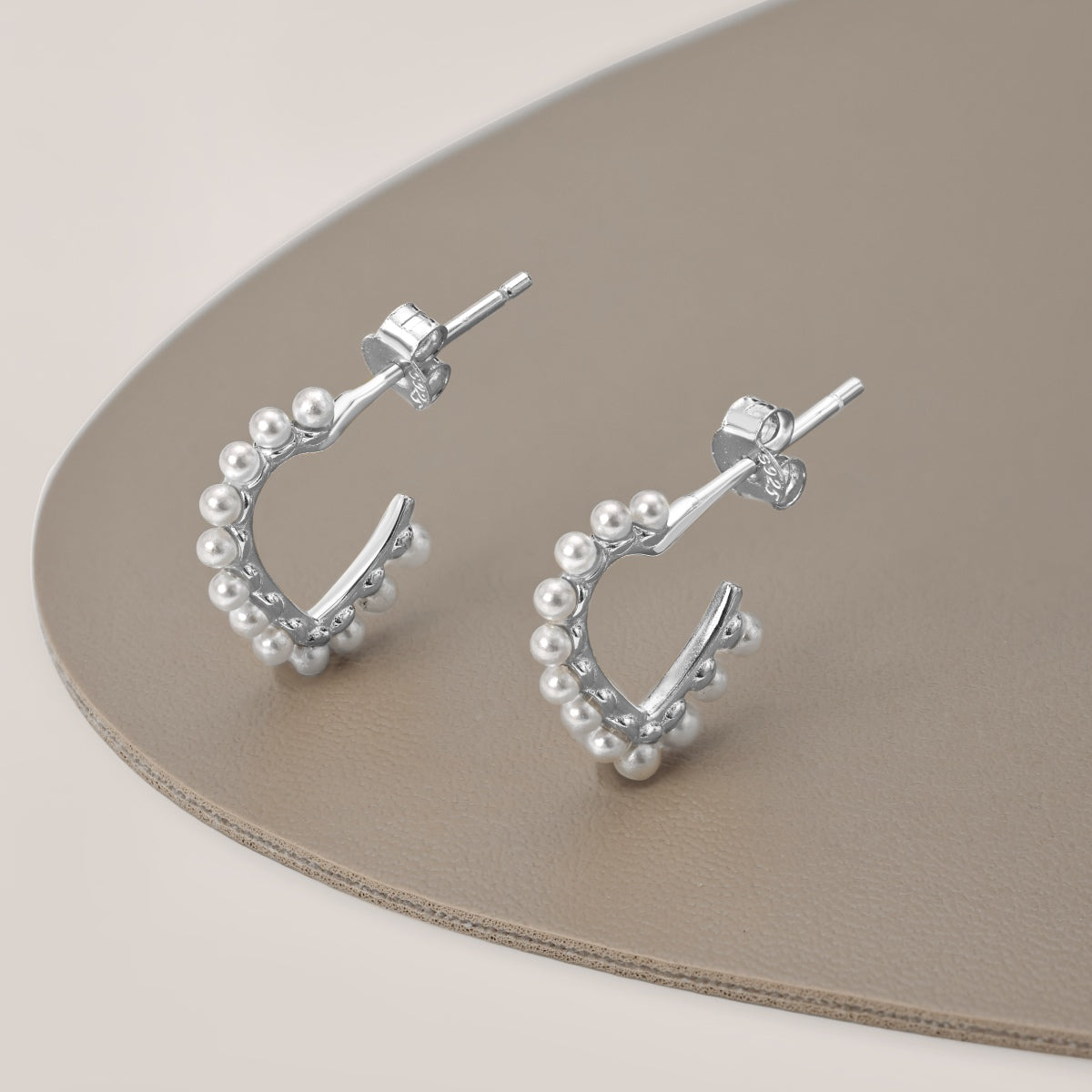Pearl Heart  Silver Earrings 3002