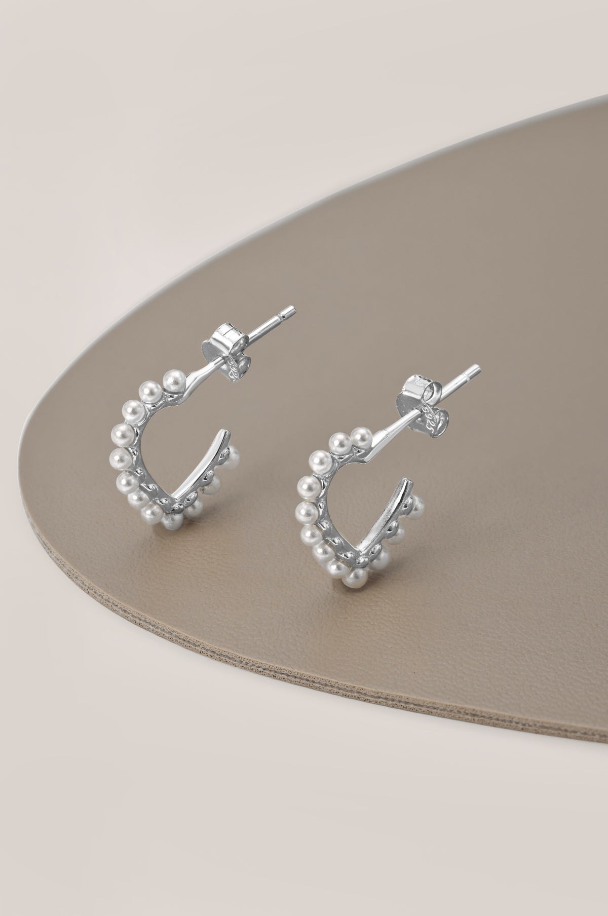 Pearl Heart  Silver Earrings 3002