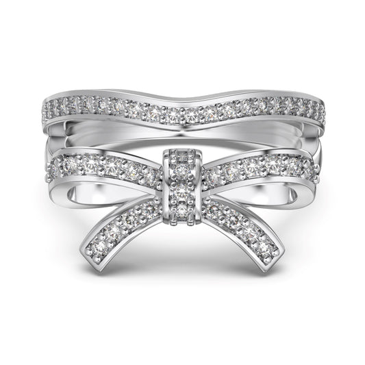 Bow Silver Ring 3013