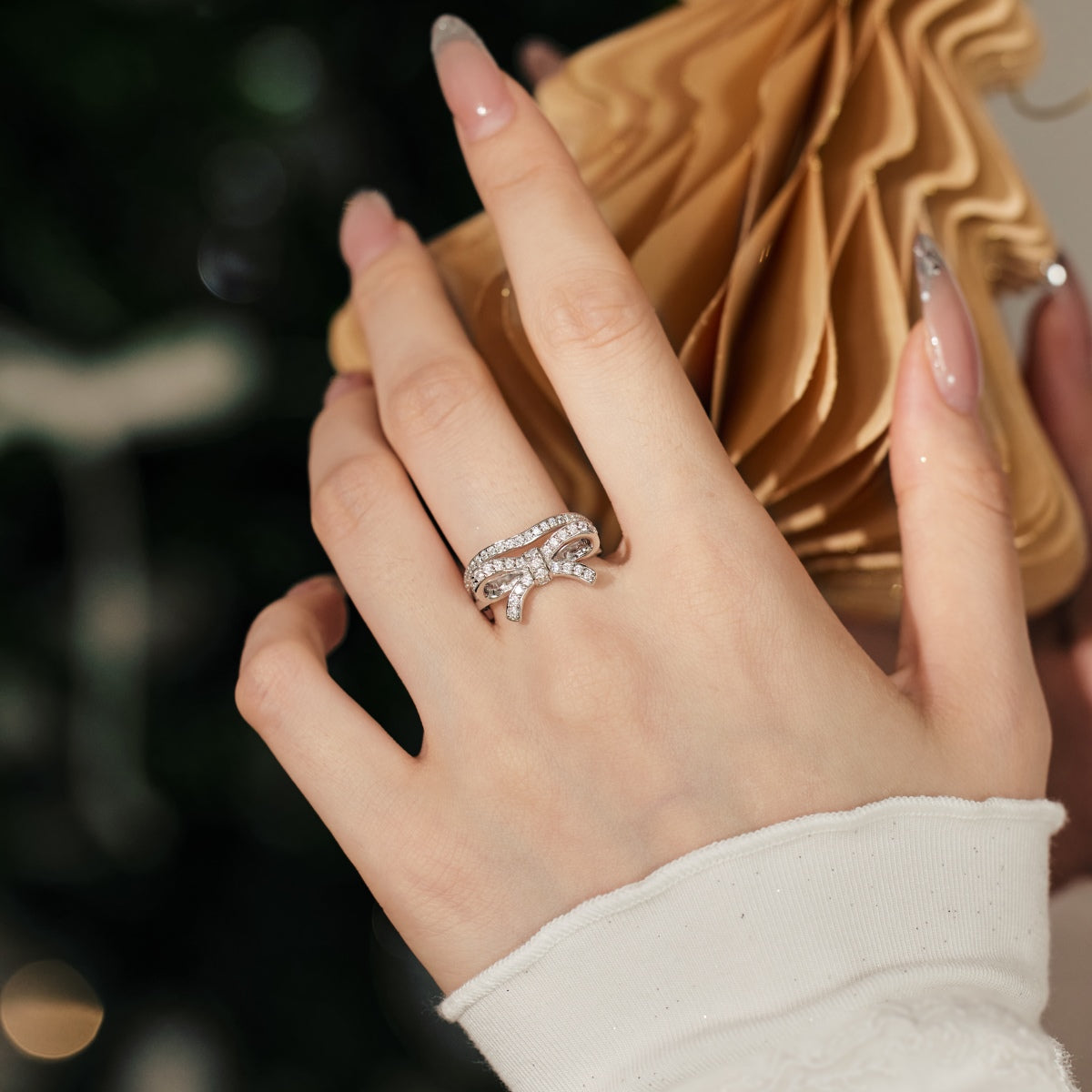 Bow Silver Ring 3013