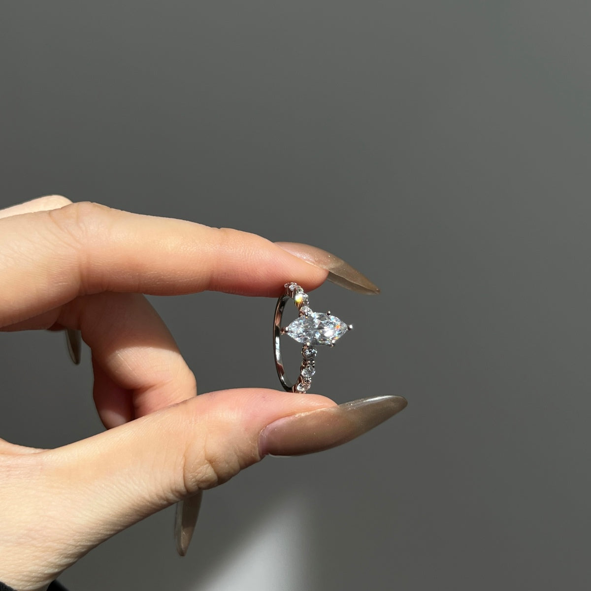 Selena Gomez Engagement Ring Marquise BZ120001